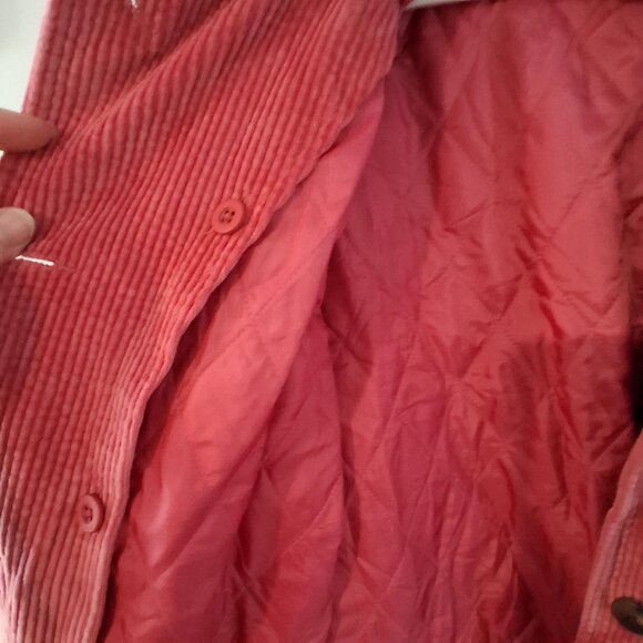 LL Bean jacket womens XL petite pink corduroy removable lining - Picture 3 of 5